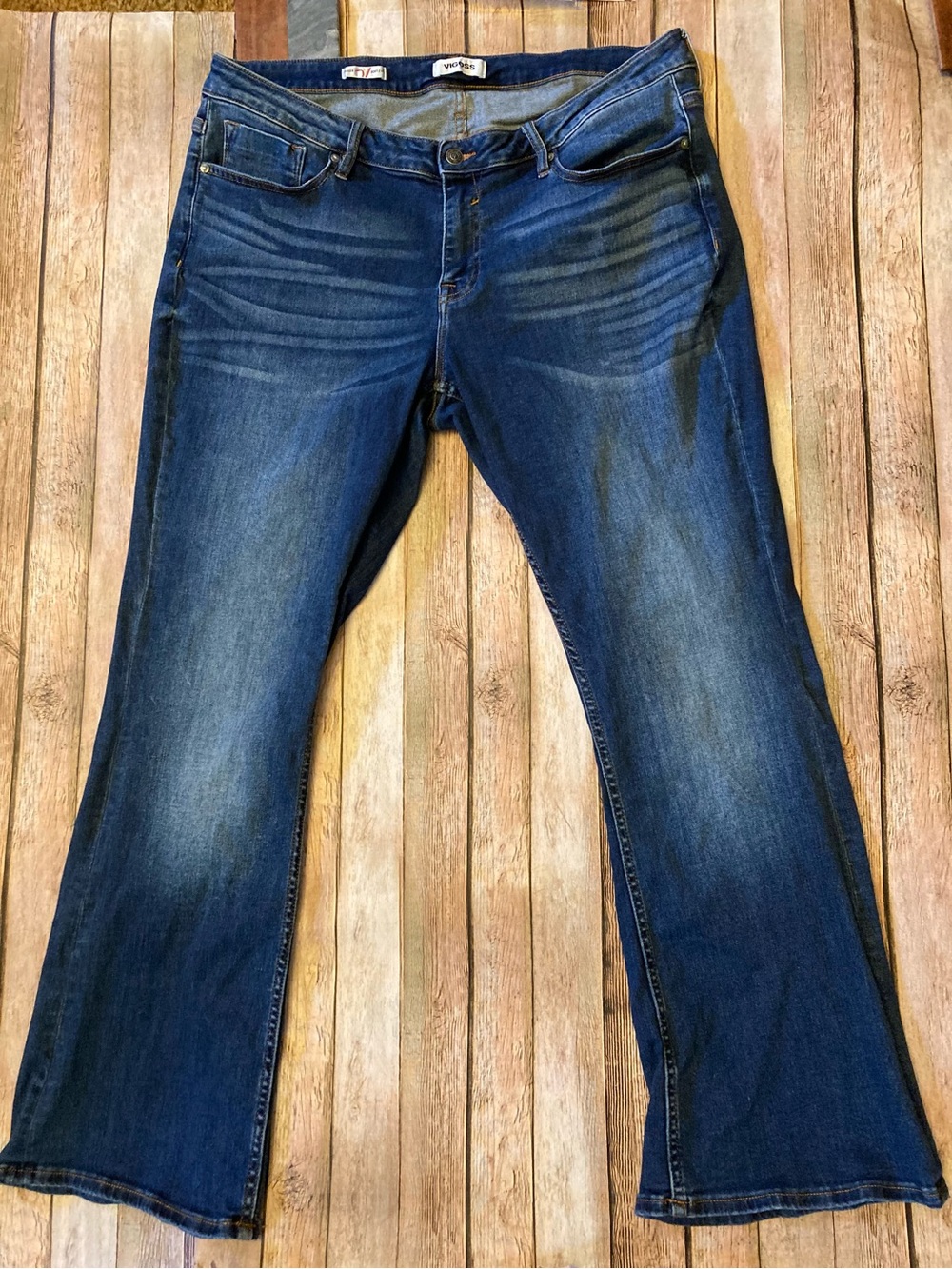 Vigoss Women's Dark Blue Jagger Boot Cut 18 Logo mid rise